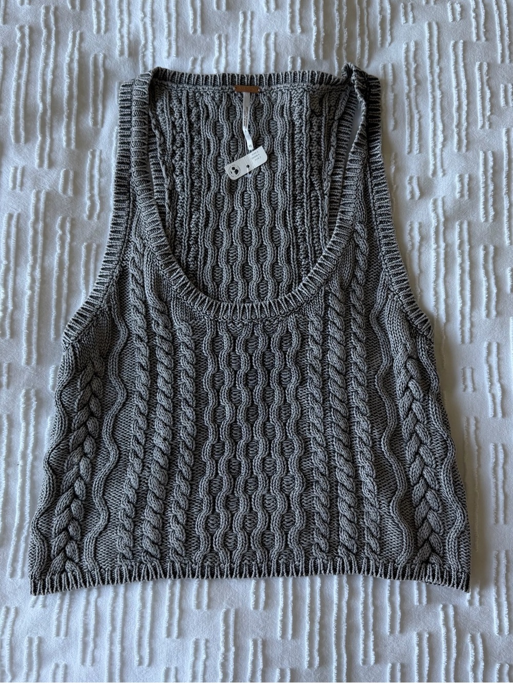 Free People High Tide Cable Tank in Black